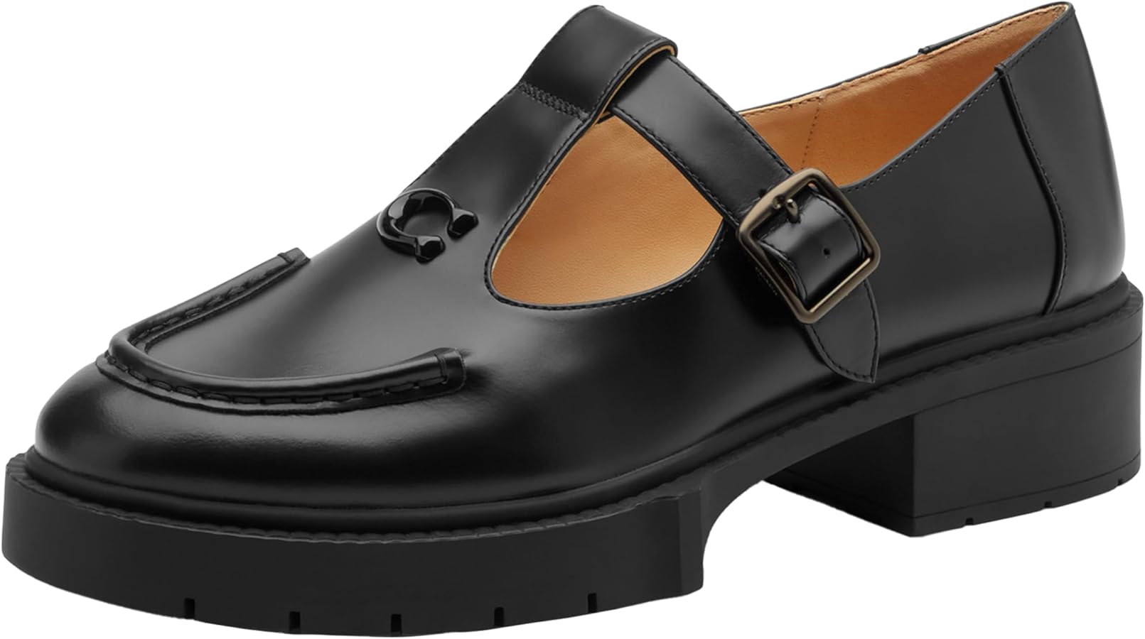 Amazon | Coach 女性用 Liv Mary Jane, ブラック, 5 | バレエシューズ