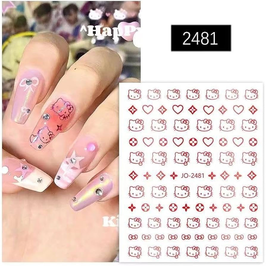 Amazon.co.jp: ネイルシール 6枚入 キティ Kitty ネイルパーツ ネイル