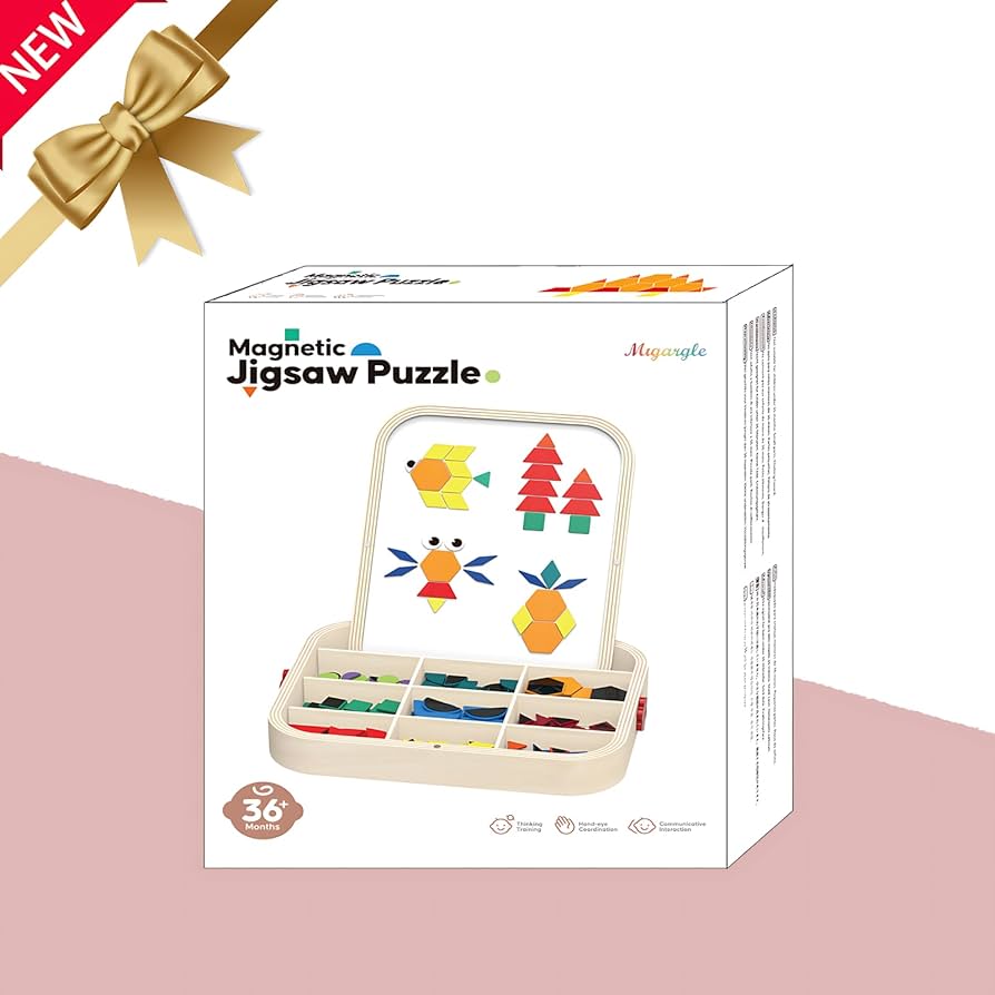 Amazon.com: 288 PCS Wooden Magnetic Pattern Blocks Set