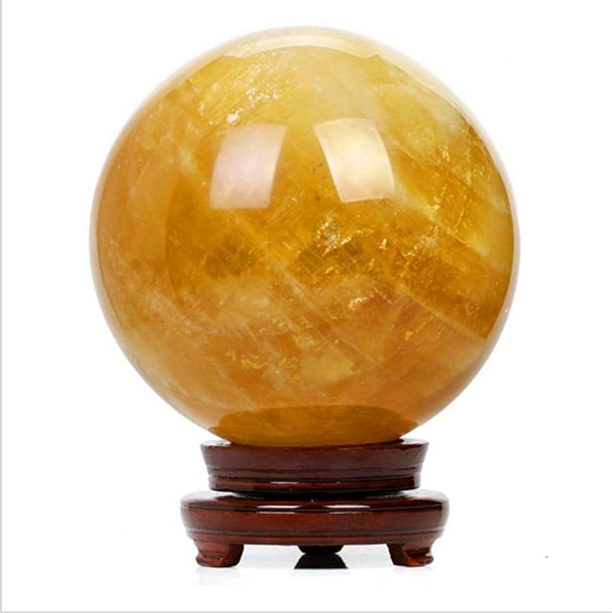 Amazon.co.jp: シトリン 丸玉 シトリントパーズ 黄水晶 水晶玉 浄化