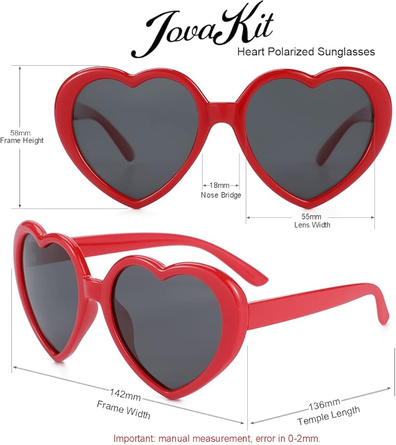 Amazon.com: JOVAKIT Polarized Heart Shaped Sunglasses for Women