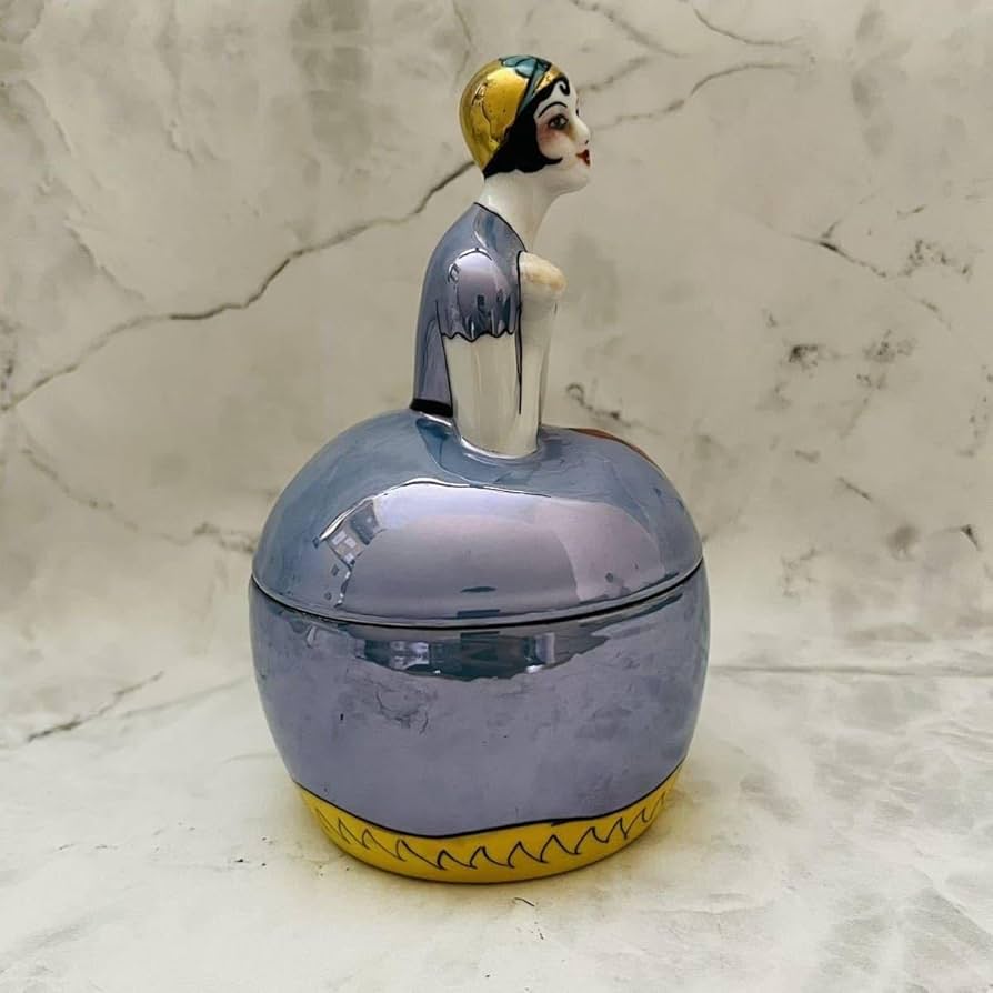 オールドノリタケ/デコレディ/パウダーボックス】アールデコ/ラスター