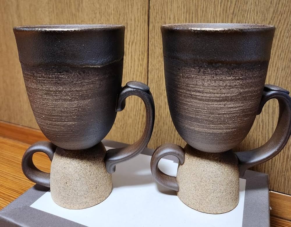 Amazon.co.jp: 備前金彩 備前焼 はにわ ペアマグカップ コースター付き