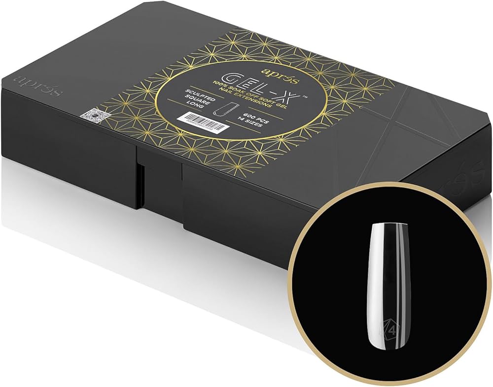 Amazon.com: Apres Nail Gel-X Sculpted Short Long Box of Tips | 600