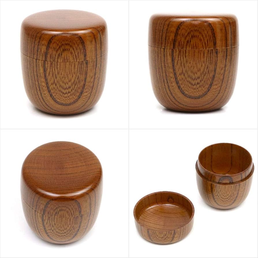 Amazon | 芳香園 茶道具 棗 茶器 なつめ 中棗 欅 拭漆 黒川清峰作 木製