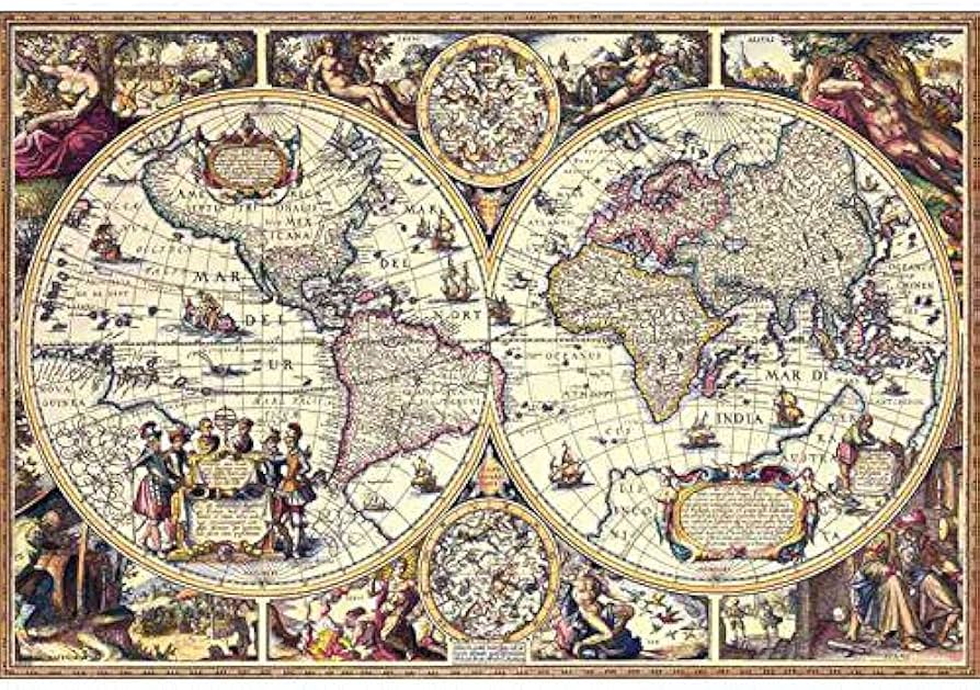 Amazon.co.jp: 1000ピース ジグソーパズル アンティーク マップ