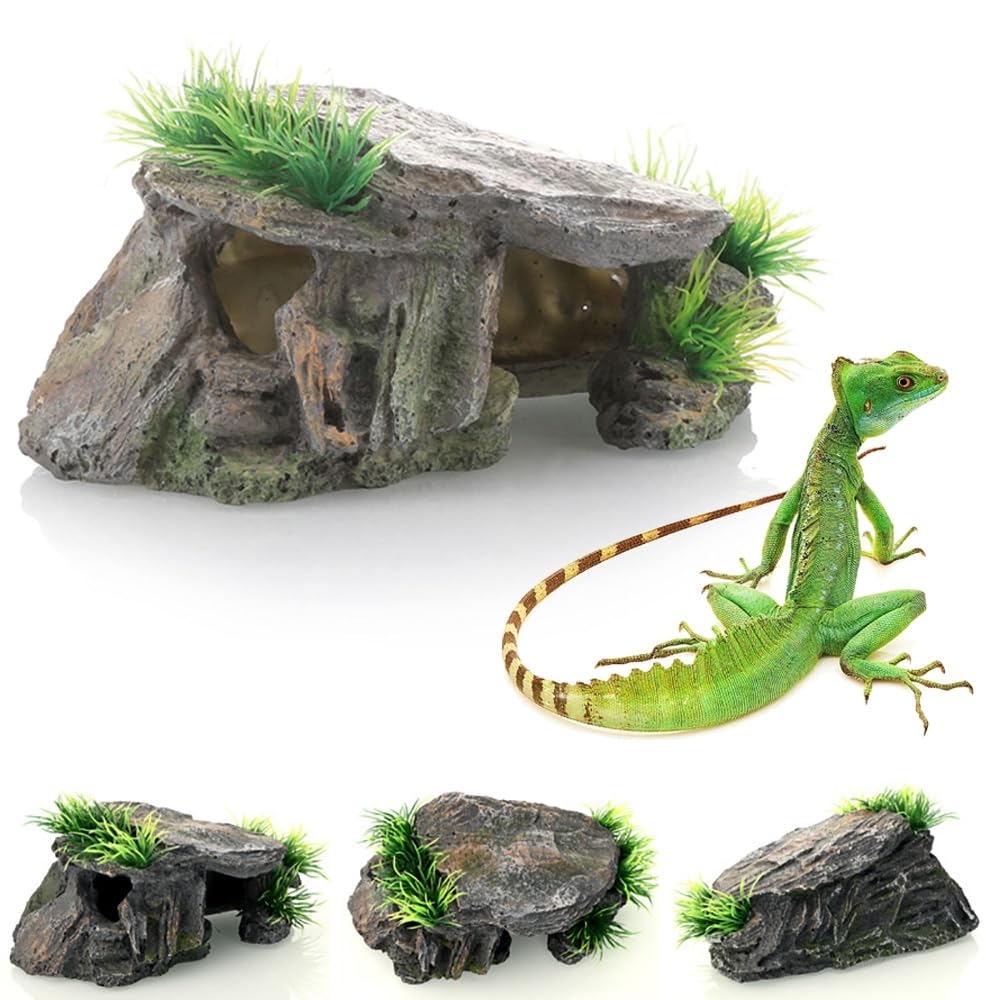 Amazon | 爬虫類 シェルター 洞窟を避ける 両生類 隠れ家 じゅし 亀