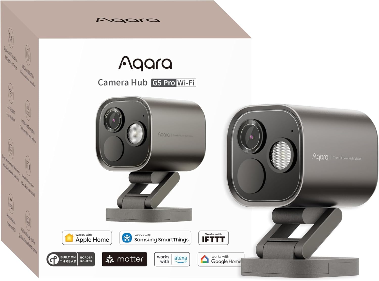 Amazon.co.jp: Aqara 防犯カメラ G5 Pro Wi-Fi 屋外屋内兼用 4MP