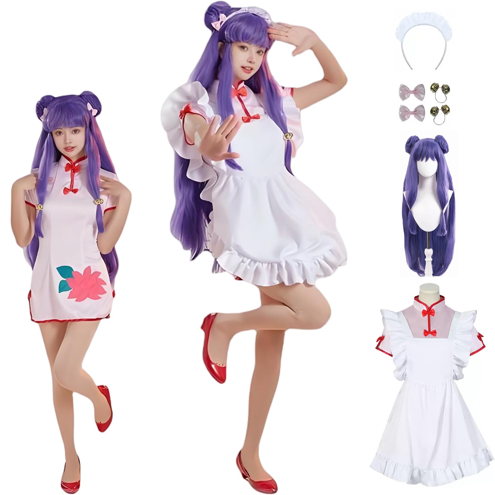 Amazon.co.jp: シャンプー コスプレ衣装 ウィッグ付き らんま1/2 中華
