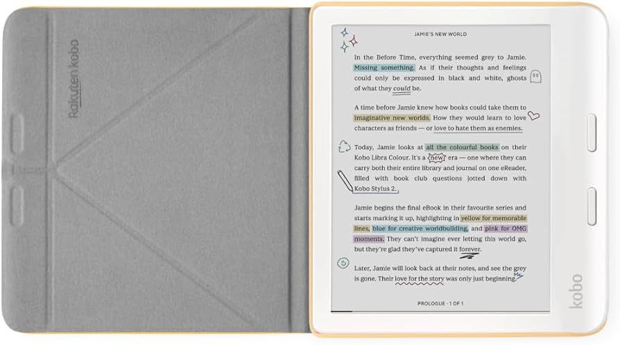 Amazon.com: Kobo Libra Colour White eReader with Case Bundle