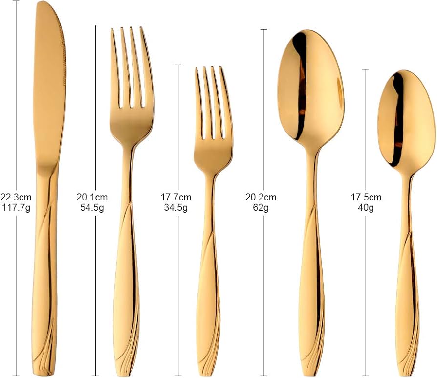 Amazon | Do Buy カトラリーセット 5本セット ゴールド 洋食器 18-8