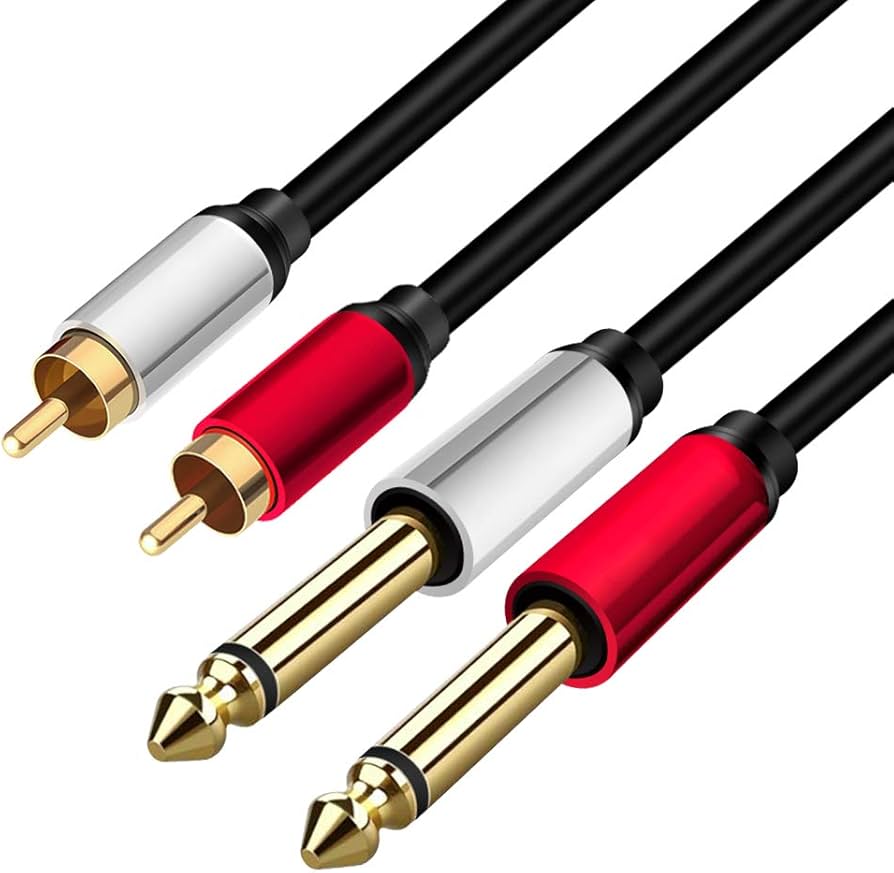 Amazon.com: Yeung Qee 2 x 6.35 mm to 2RCA Cable,Dual 1/4 inch TS