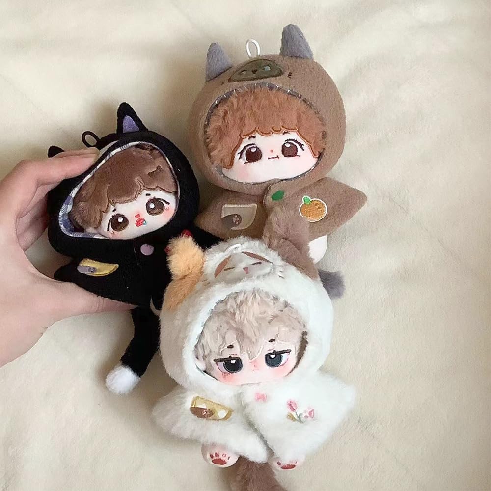 Amazon.com: niannyyhouse 10cm Plush Doll Clothes Cat Pattern Cape