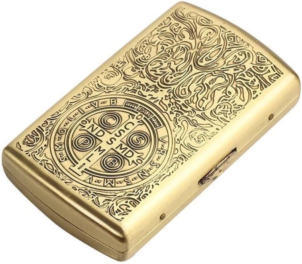 Amazon | GLYUGHI シガレット ケース - 純真鍮、ビンテージ スタイル