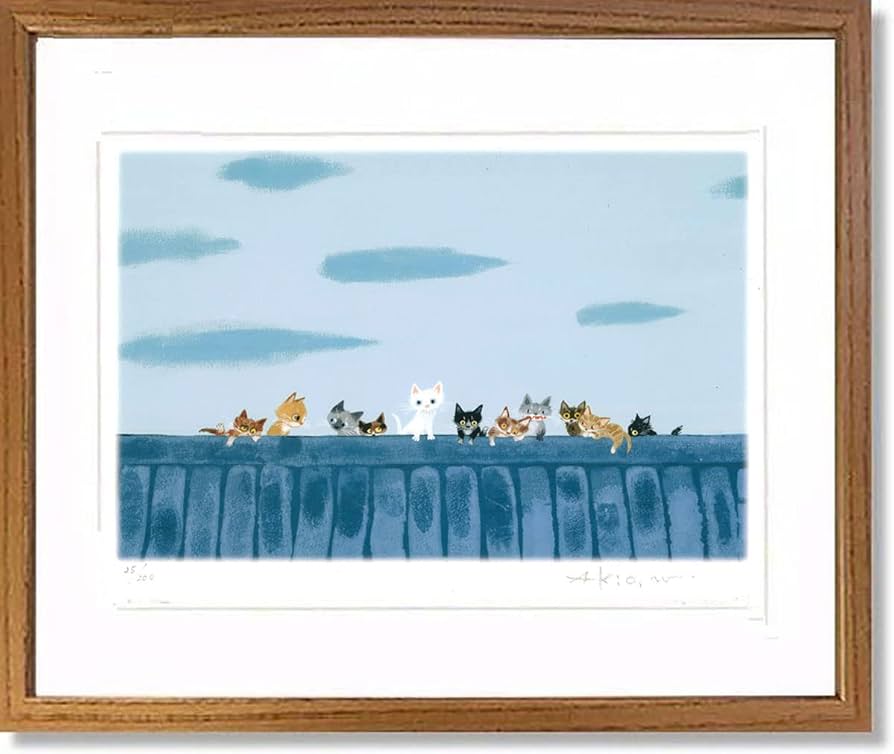 Amazon.co.jp: 絵画 渡辺あきお・それぞれ思い馳せて 版画 インテリア