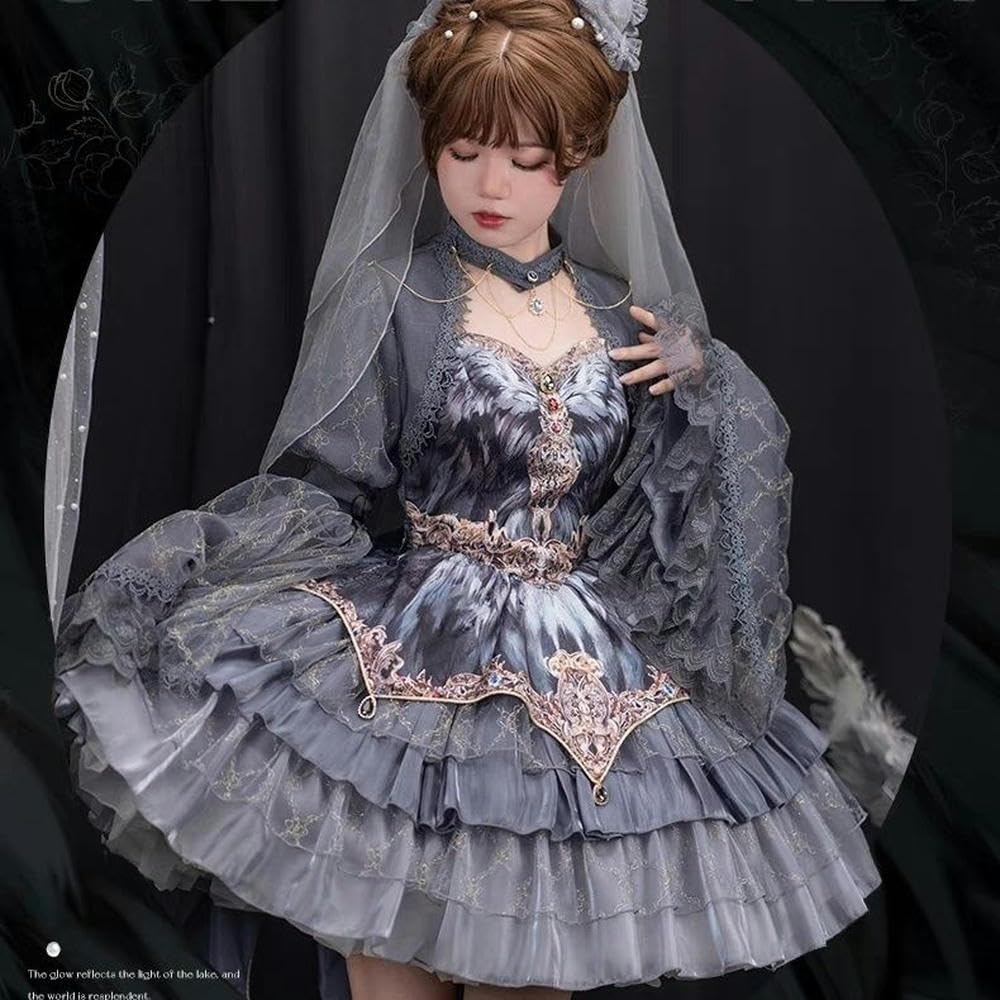 Amazon.co.jp: [REVOYI] ロリータ白鳥の舞曲・灰羽 ワンピース多層