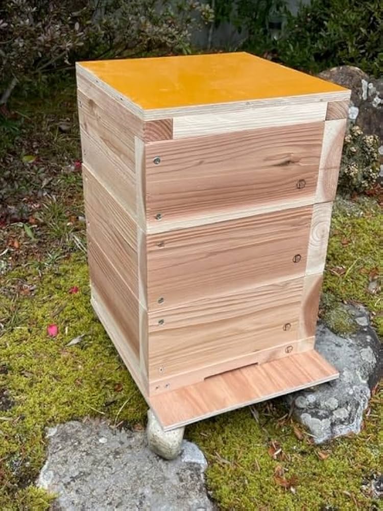 ラッキー21 日本蜜蜂重箱式巣箱3段【ワイヤー着脱式】完成品×2基