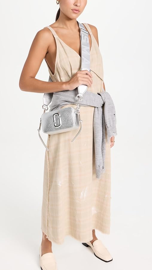 Marc Jacobs Women's The Snapshot Bag, Silver, One Size: Handbags