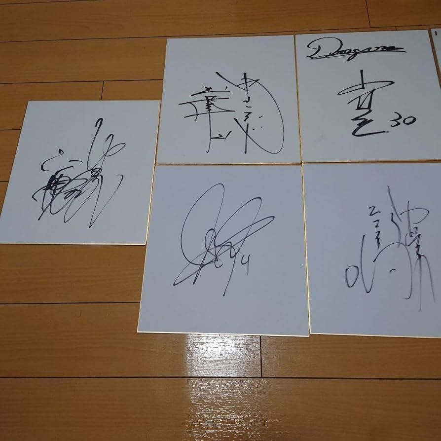 Amazon.co.jp: プロ野球、中日ドラゴンズ、直筆サイン色紙セット