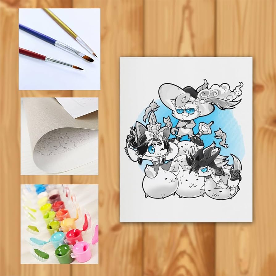 Amazon.co.jp: にゃんこ大戦争 数字油絵 デジタル油絵 キャンバス 油絵