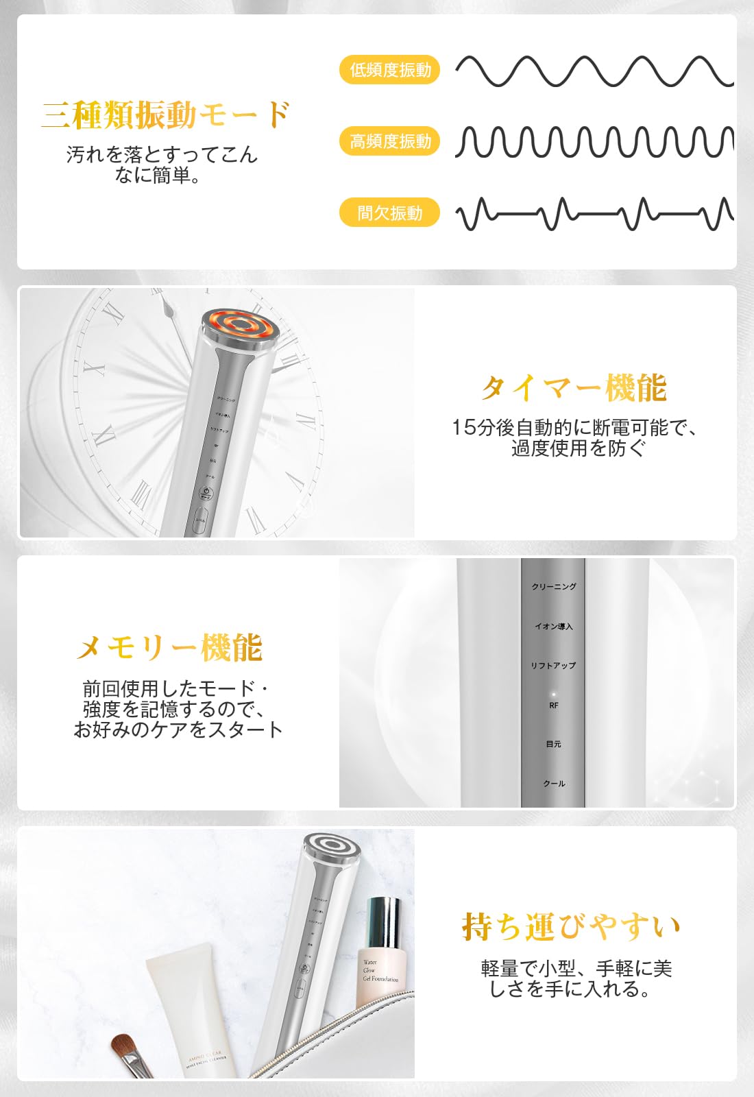 Amazon.co.jp: 美顔器 【自宅用・一台16役】RF美顔器 高周波美顔器 EMS