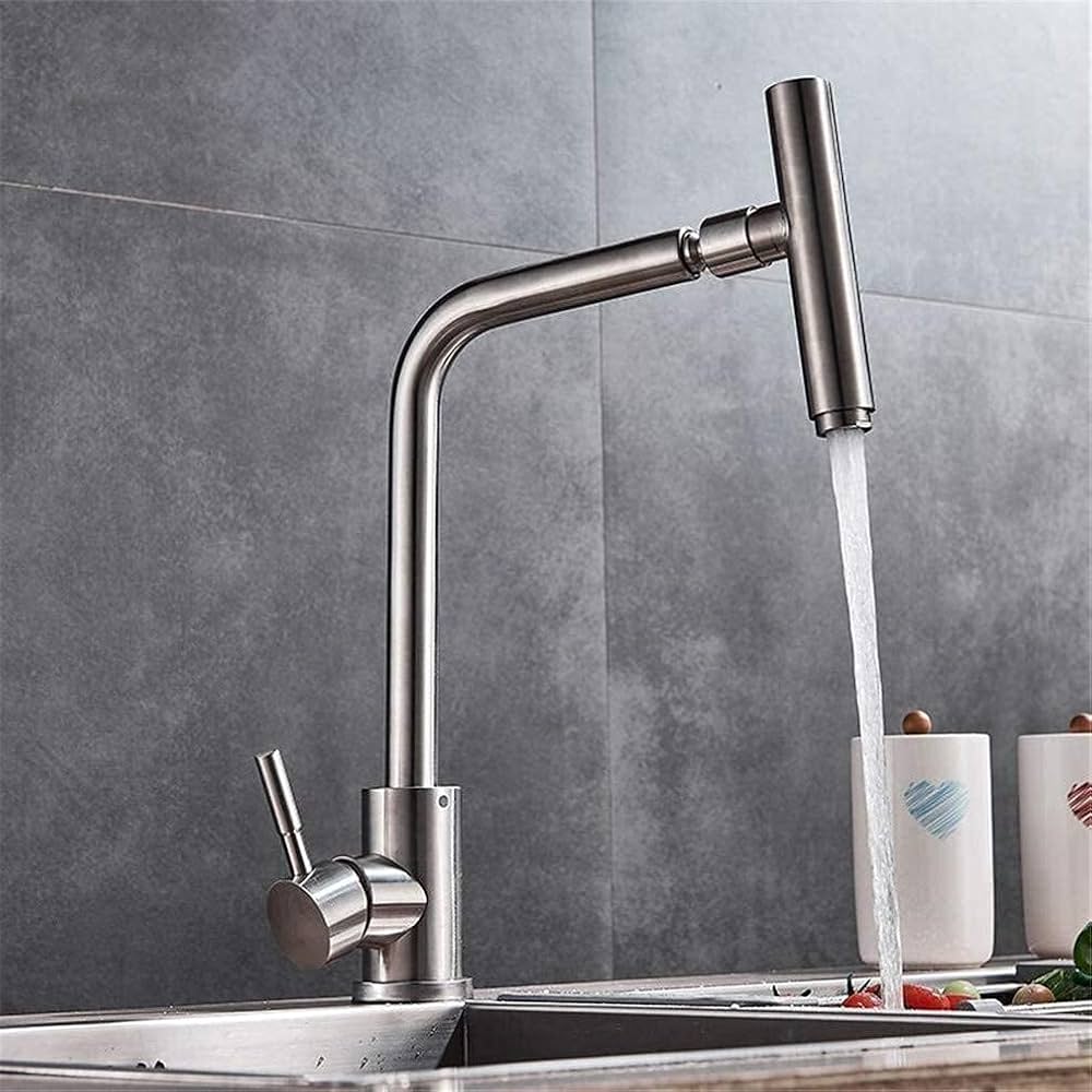Amazon | LXDZXY 蛇口、304ステンレス鋼ブラシ付きニッケルキッチン