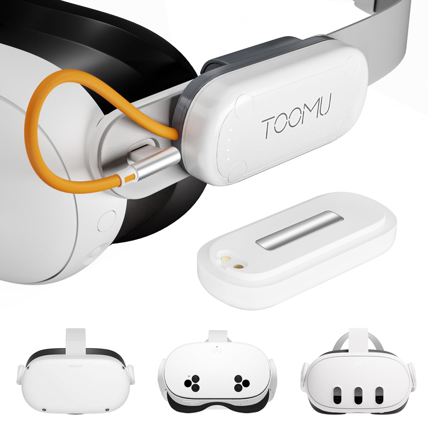 TOOMU Dual Battery Pack Set for Meta Quest 2 / Quest 3 / Quest 3S