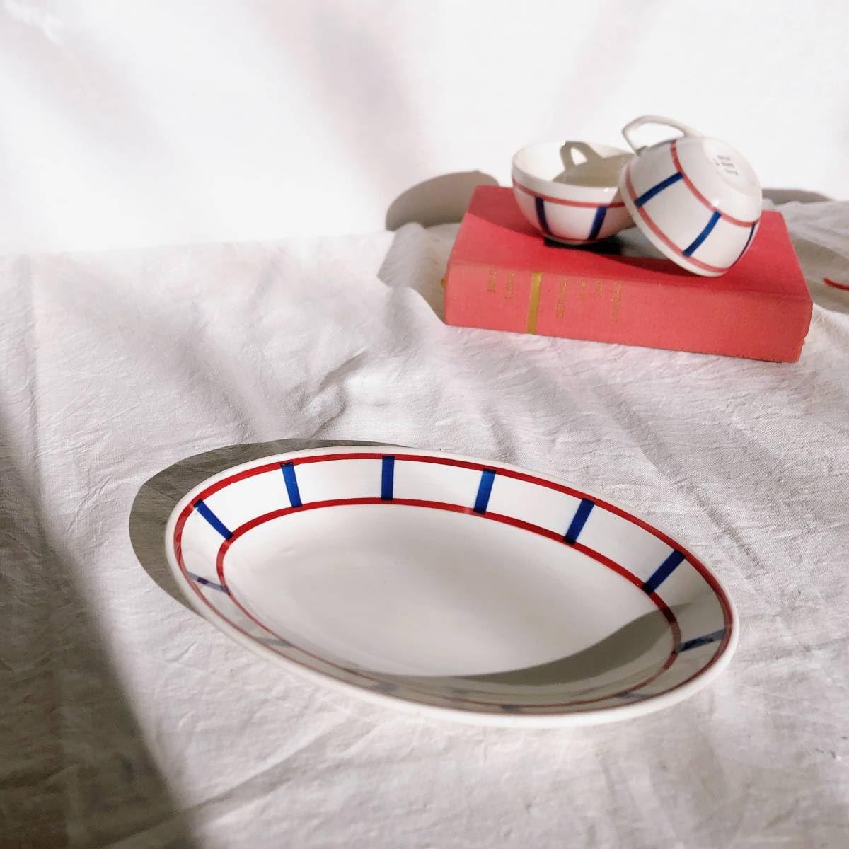 Amazon.co.jp: ディゴワンサルグミンヌ バスク柄ラヴィエ オーバル皿