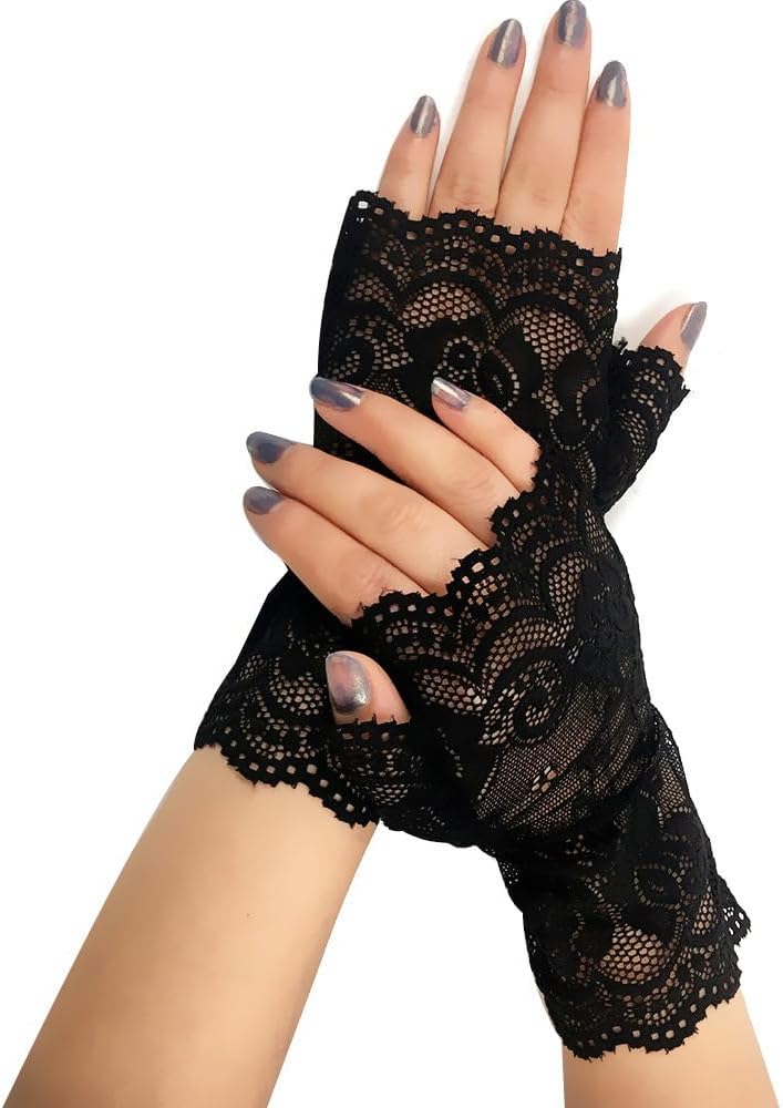 最終値下げfetico LACE FINGERLESS GLOVES BLACK Amazon.com: Vonokee
