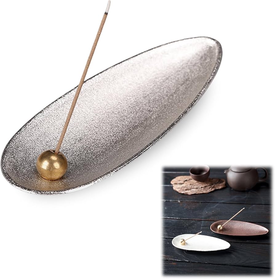 Amazon｜DreaModes 線香立て お香立 線香立 仏壇用皿 金属製 シルバー