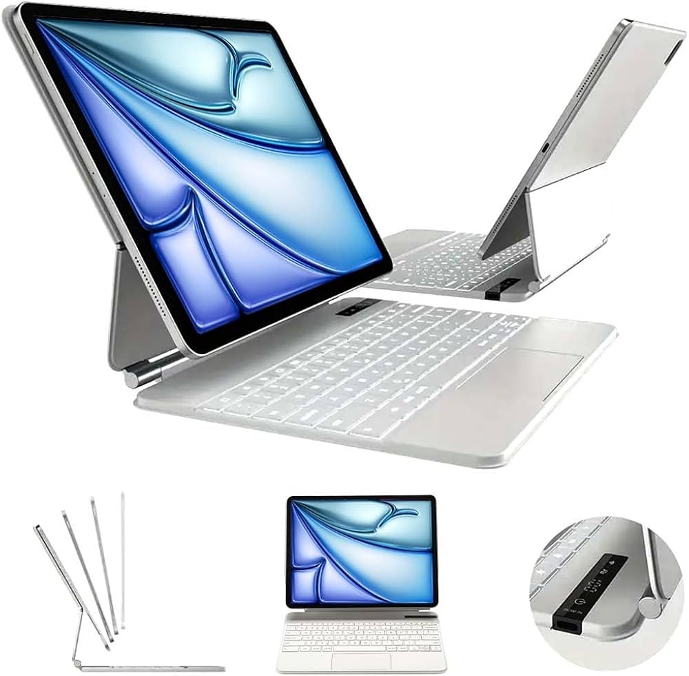 TECPHILE Magic Keyboard Case for Apple iPad Pro 13 M4, iPad Air M3