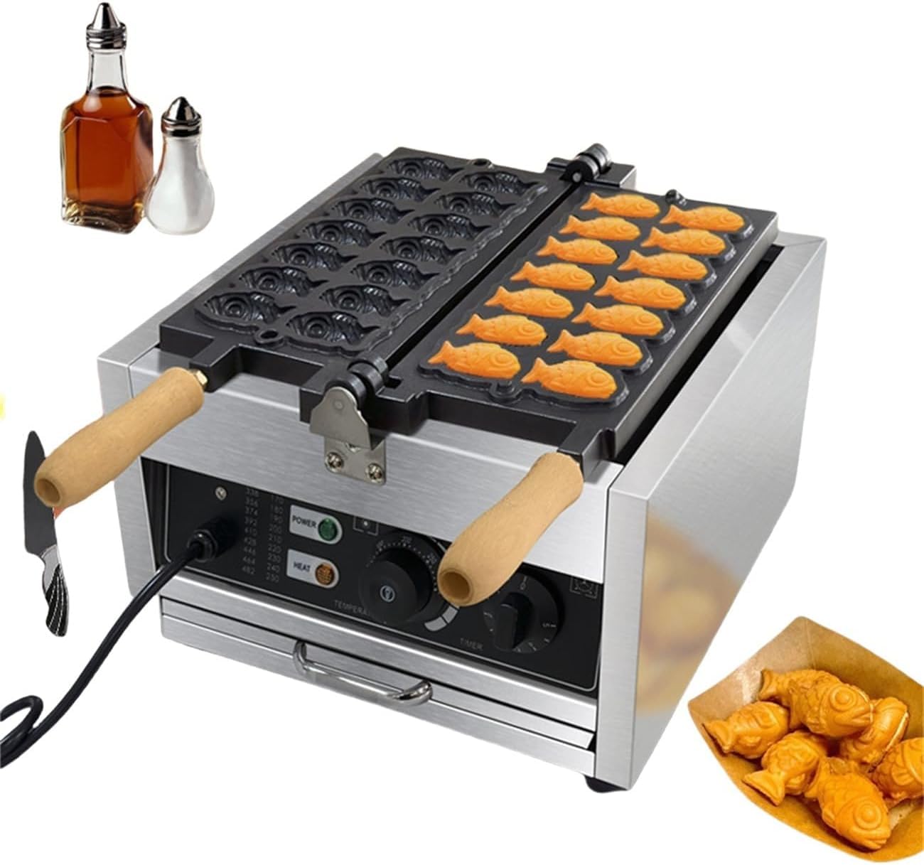 Amazon｜鯛焼き器 鯛焼きメーカー 業務用 電気たい焼き機 14穴、業務用