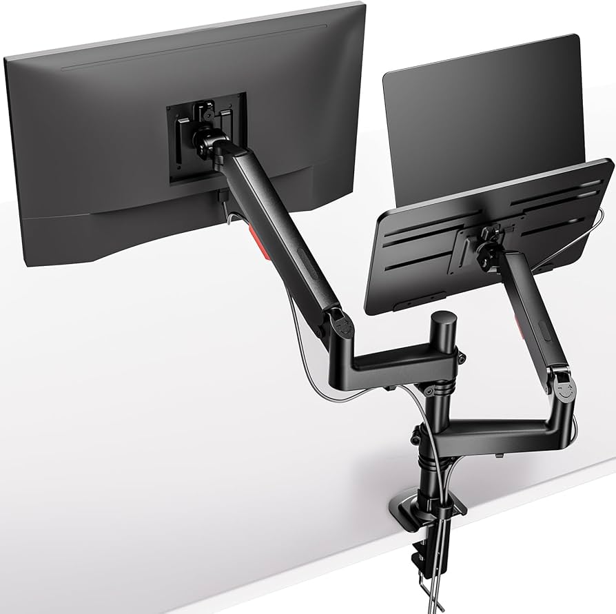 Amazon.co.jp: 工匠藤井 デュアルモニターアーム ノートパソコントレイ