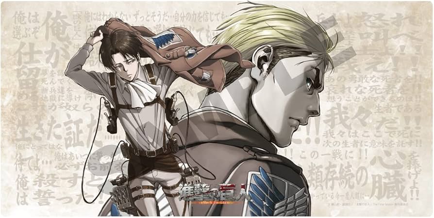 Amazon.co.jp: 進撃の巨人 リヴァイ&エルヴィン デスクマット