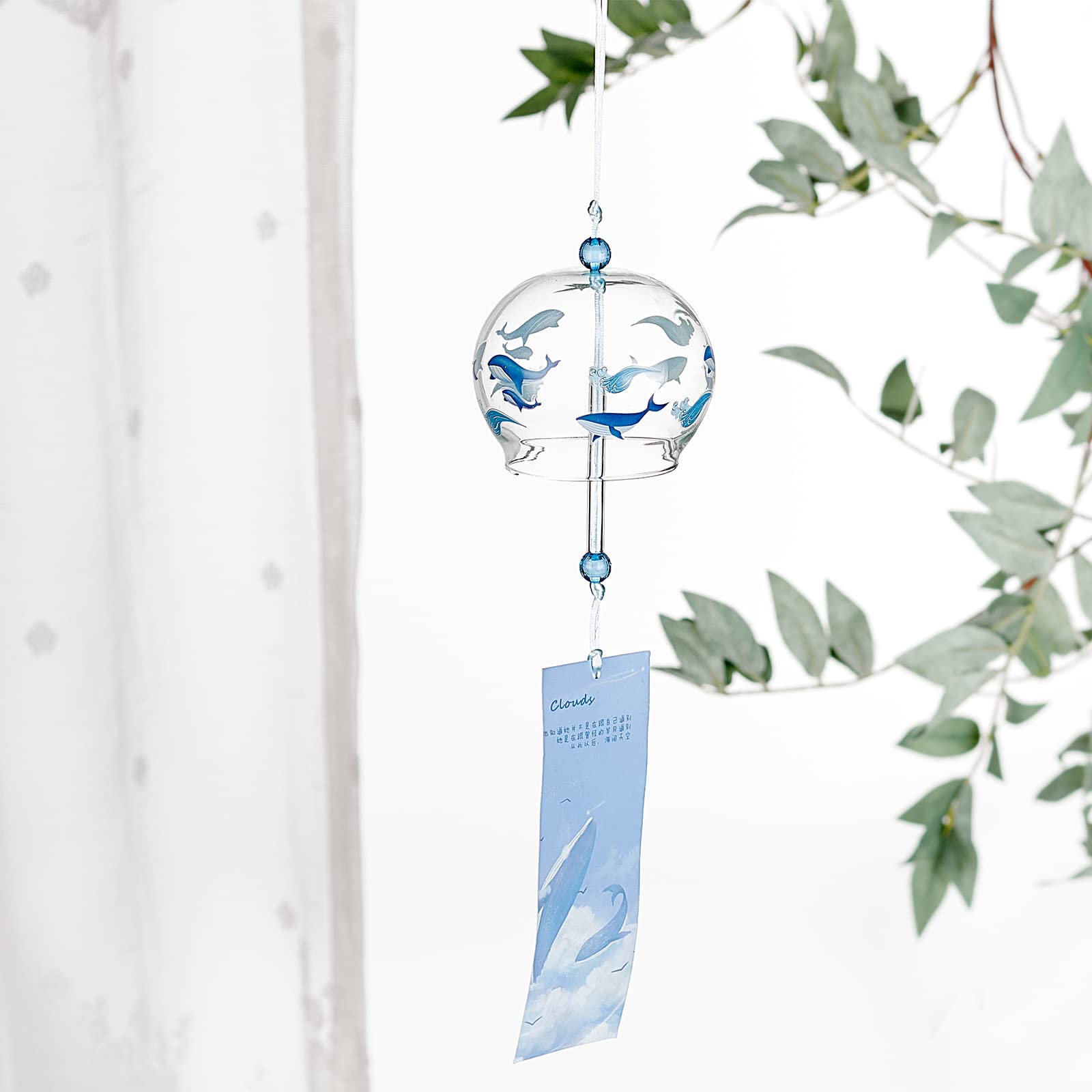 Amazon.com : BENECREAT Japanese Wind Chimes Whale Pattern Glass
