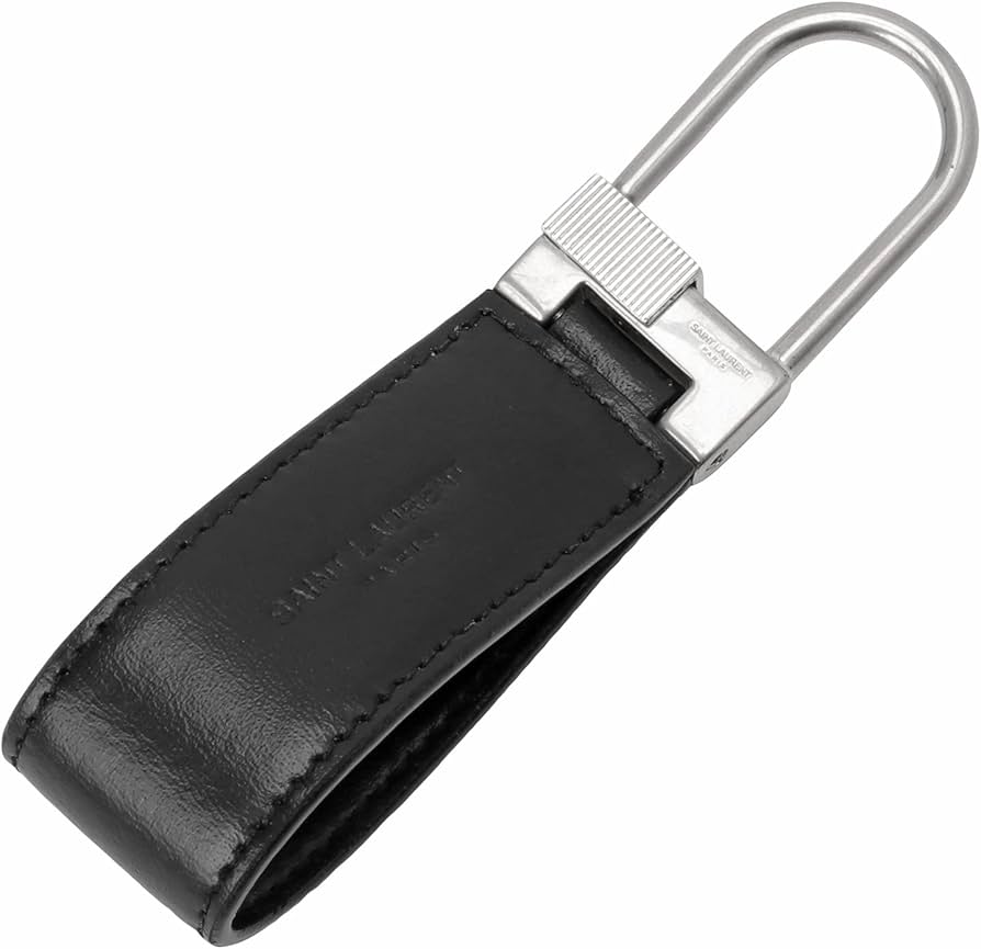 Amazon.co.jp: YSL タイニーカサンドラ ロゴ レザーループ キーリング