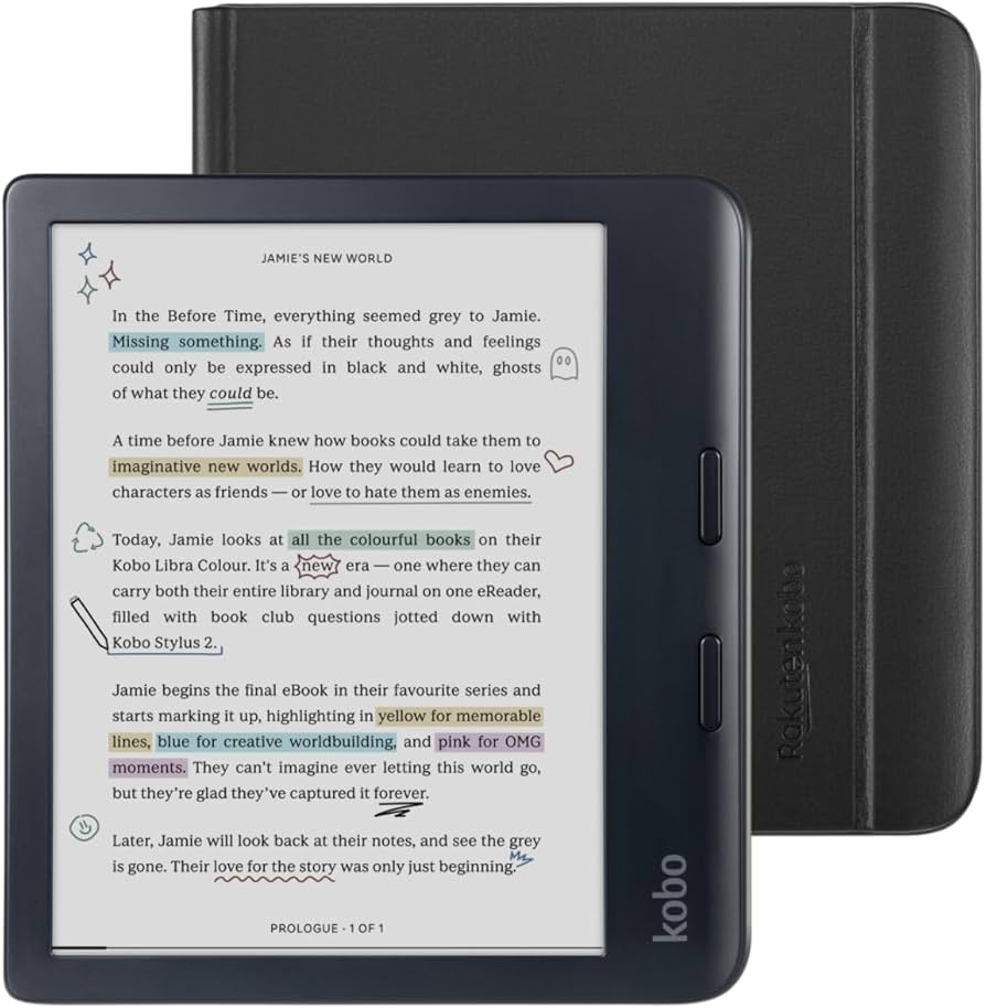 Amazon.com: Kobo Libra Colour Black eReader with Case Bundle