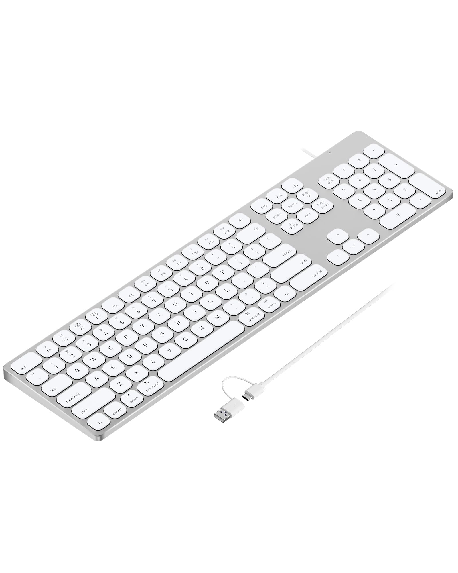 9H Aluminum USB Wired Keyboard with Numeric Keypad for Mac Pro