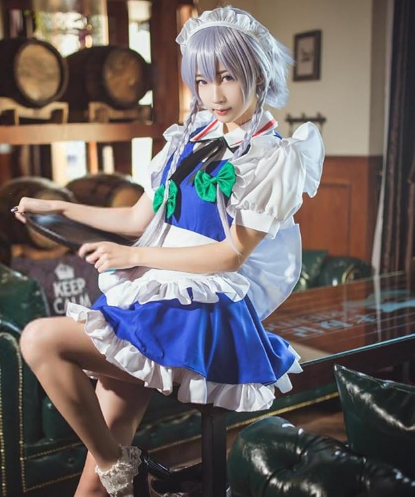 Amazon.co.jp: [milky time] ウィッグ付き 十六夜咲夜 コスプレ 東方