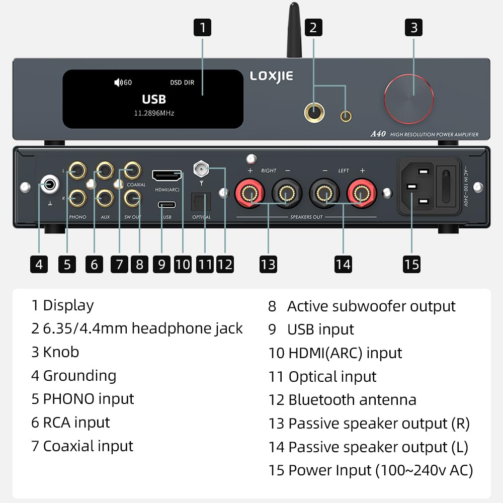Amazon.com: LOXJIE A40 HiFi Digital Audio Power Amplifier