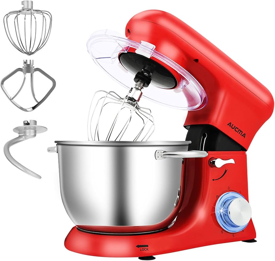 Amazon | Aucma スタンドミキサー 4.5L大容量 3種類アタッチメント付き