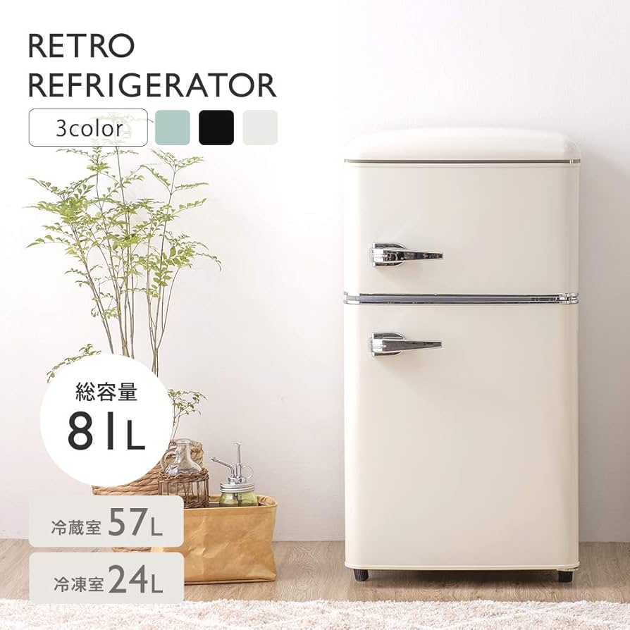 アイリスオーヤマ 冷蔵庫 PRR-082D-W 81L 2024年製 B107 冷蔵庫 81L