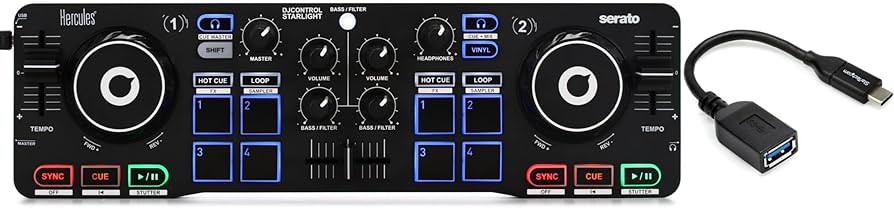 Amazon.com: Hercules DJControl Starlight Portable 2-Channel DJ