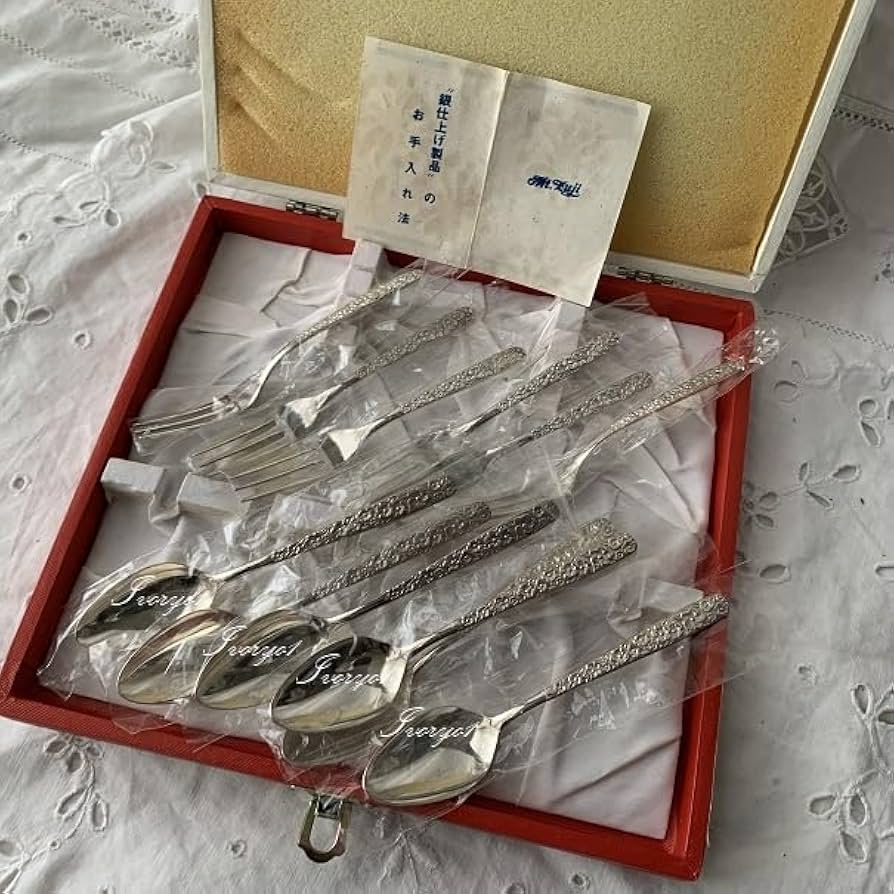 Amazon | Mt.Fuji デザートスプーン＆ フォーク 12本セット 銀仕上げ
