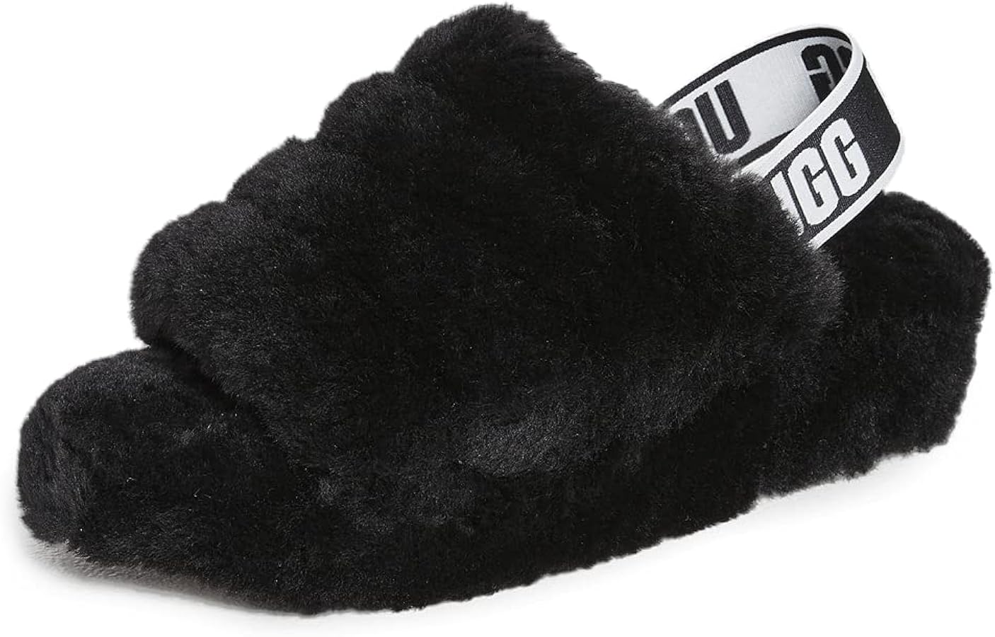 Amazon | UGG レディース Fluff Yeah スライドスリッパ, ブラック, 11