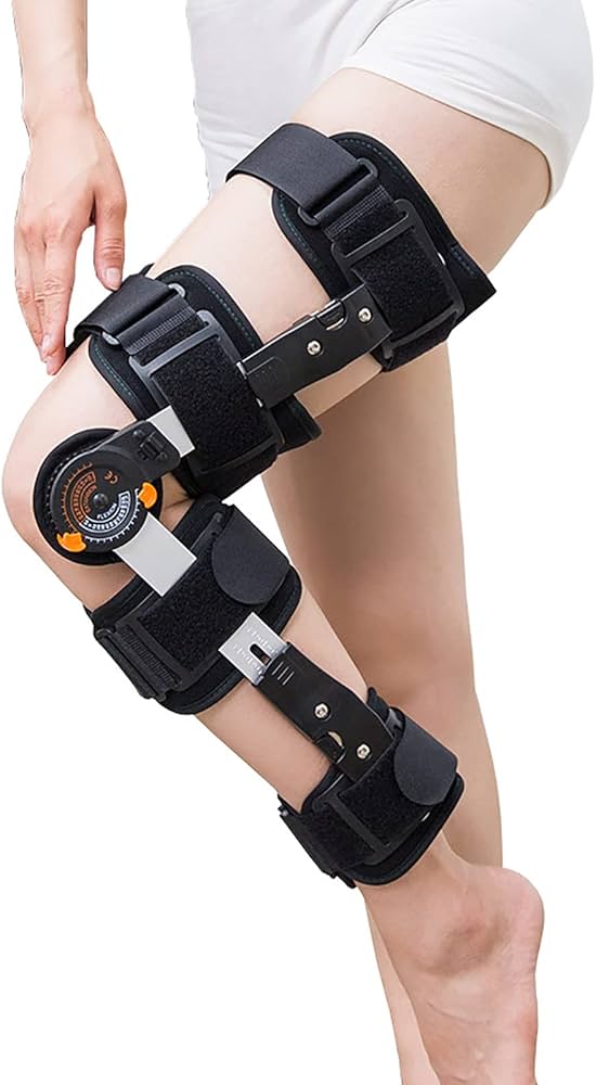 Amazon.co.jp: ヒンジ付きニーブレース、膝痛関節炎用脚固定ブレース