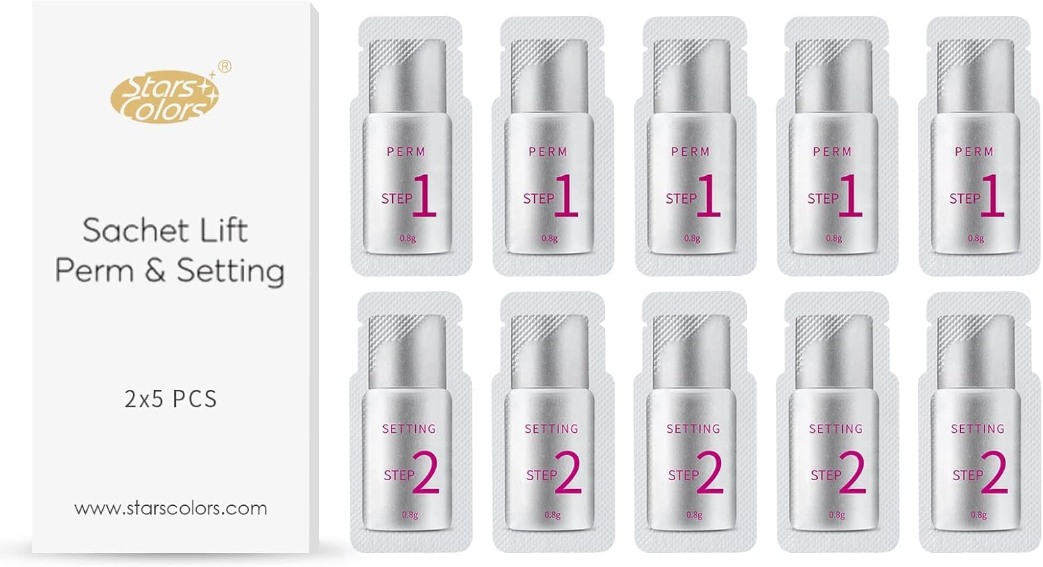 Amazon.co.jp: 5セット[小分け付けまつ毛パーマ液剤 1液2液セット