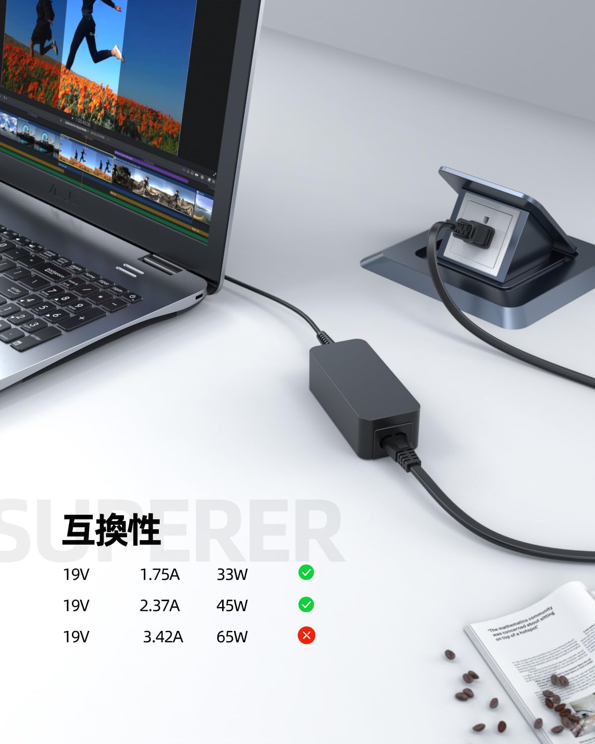 Amazon.co.jp: Superer 19v 2.37a 東芝対応 dynabook b65 acアダプター