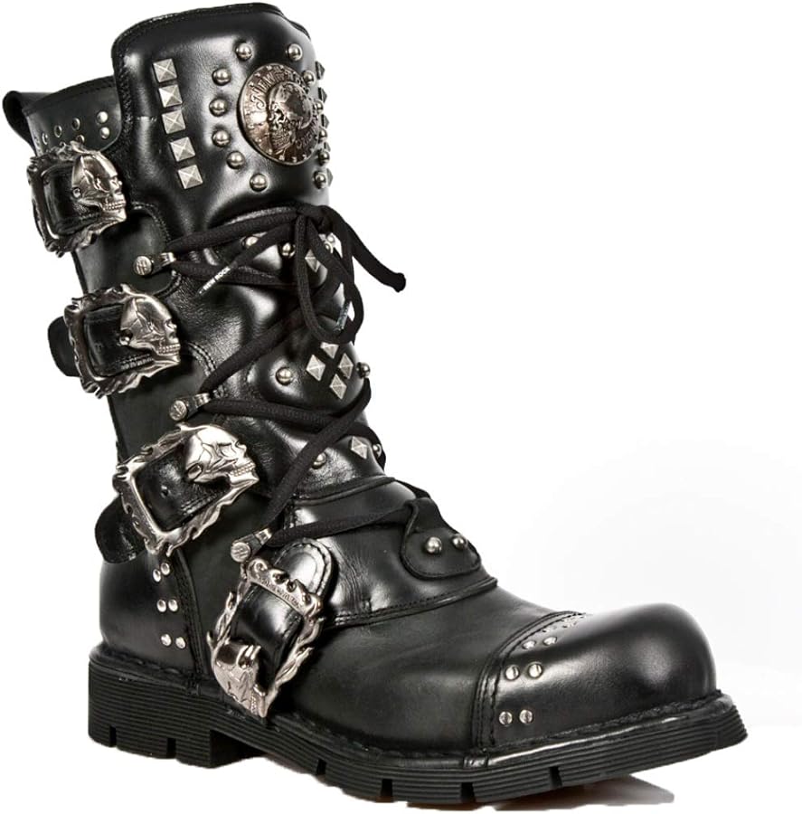 Amazon | New Rock Newrock NR M.1474 S1 ブラックブーツ - ユニ