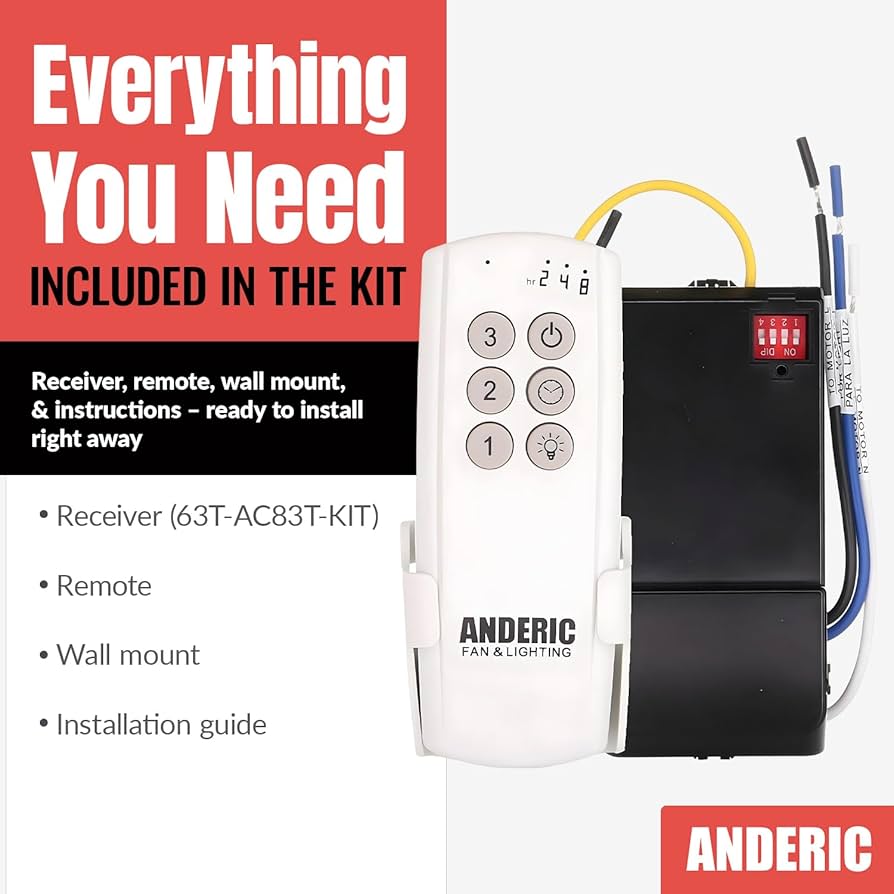 Amazon.com: Anderic Ceiling Fan Remote Control Kit Universal for 3